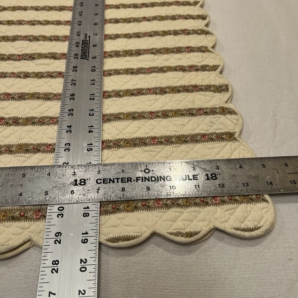 Williams Sonoma Vtg 2 English Country Garden Placemats Cottage Quilted Scalloped